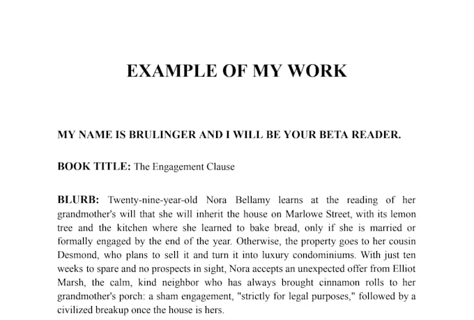 beta read your book